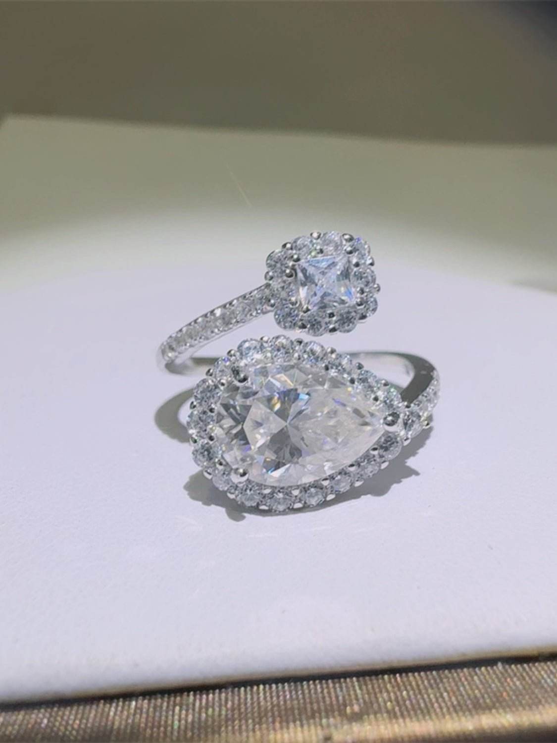 2 Carat Moissanite 925 Sterling Silver Bypass Ring - Delanoir