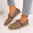 Lace Up Leopard Slip-Ons - Delanoir
