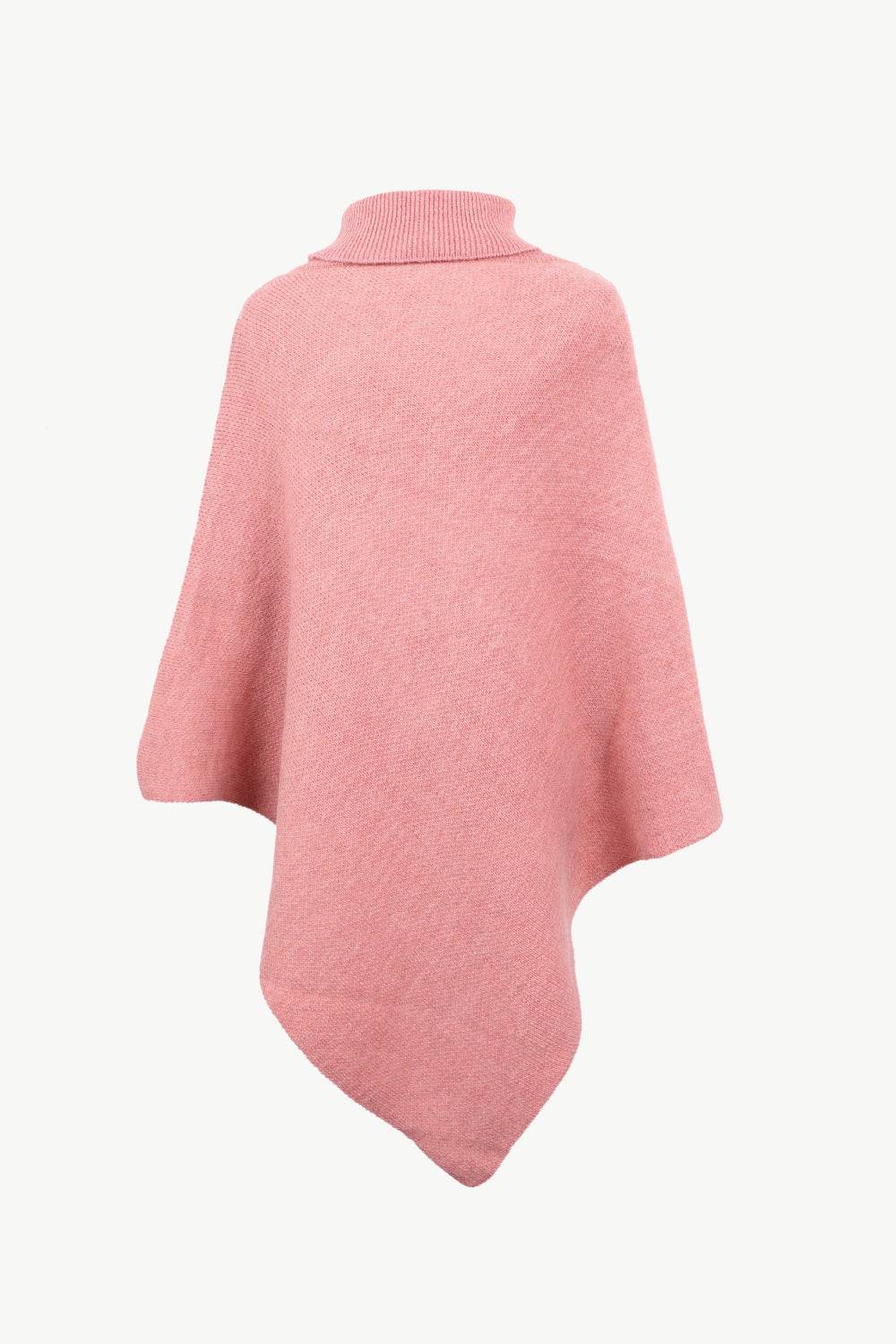 Turtleneck Buttoned Poncho - Delanoir