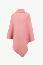 Turtleneck Buttoned Poncho - Delanoir