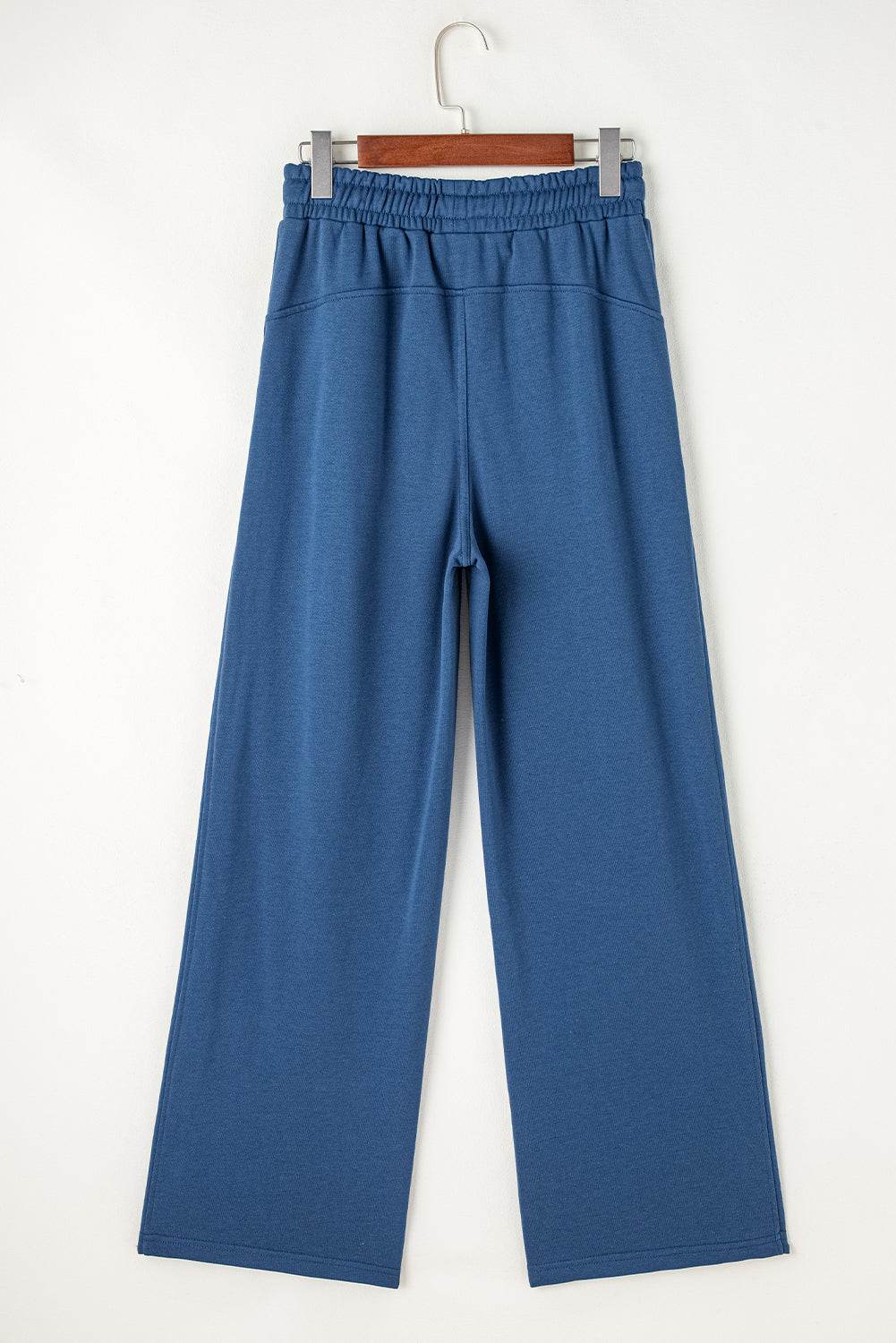 Drawstring Elastic Waist Straight Leg Pants - Delanoir