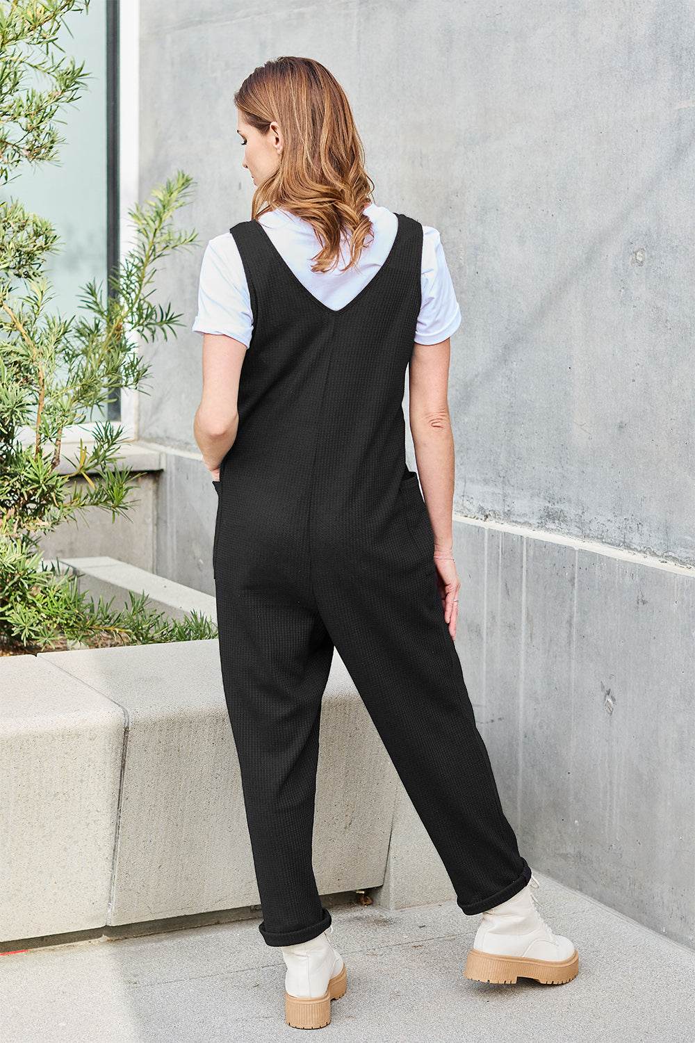 Double Take Full Size Sleeveless Straight Jumpsuit - Delanoir