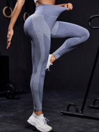 Striped High Waist Active Pants - Delanoir
