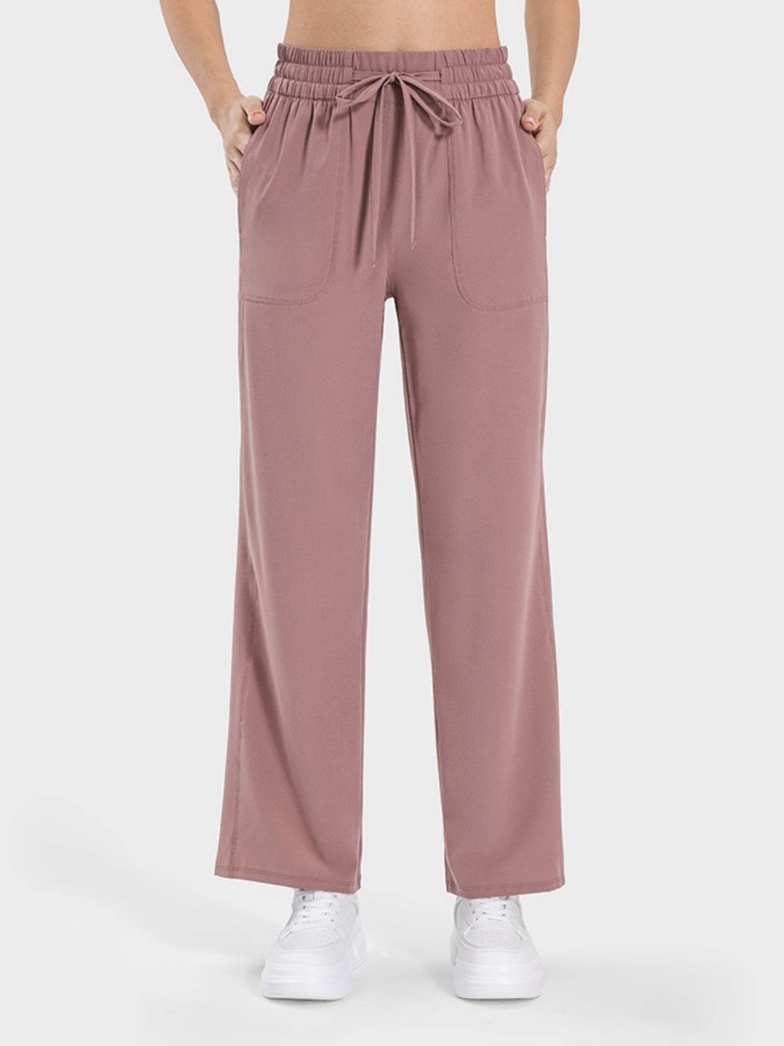 Millennia Drawstring Pocketed Active Pants - Delanoir