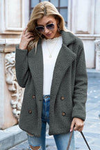 Ivy Lane Full Size Lapel Collar Sherpa Coat - Delanoir