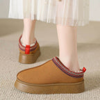 Faux Fur Center-Seam Slippers - Delanoir