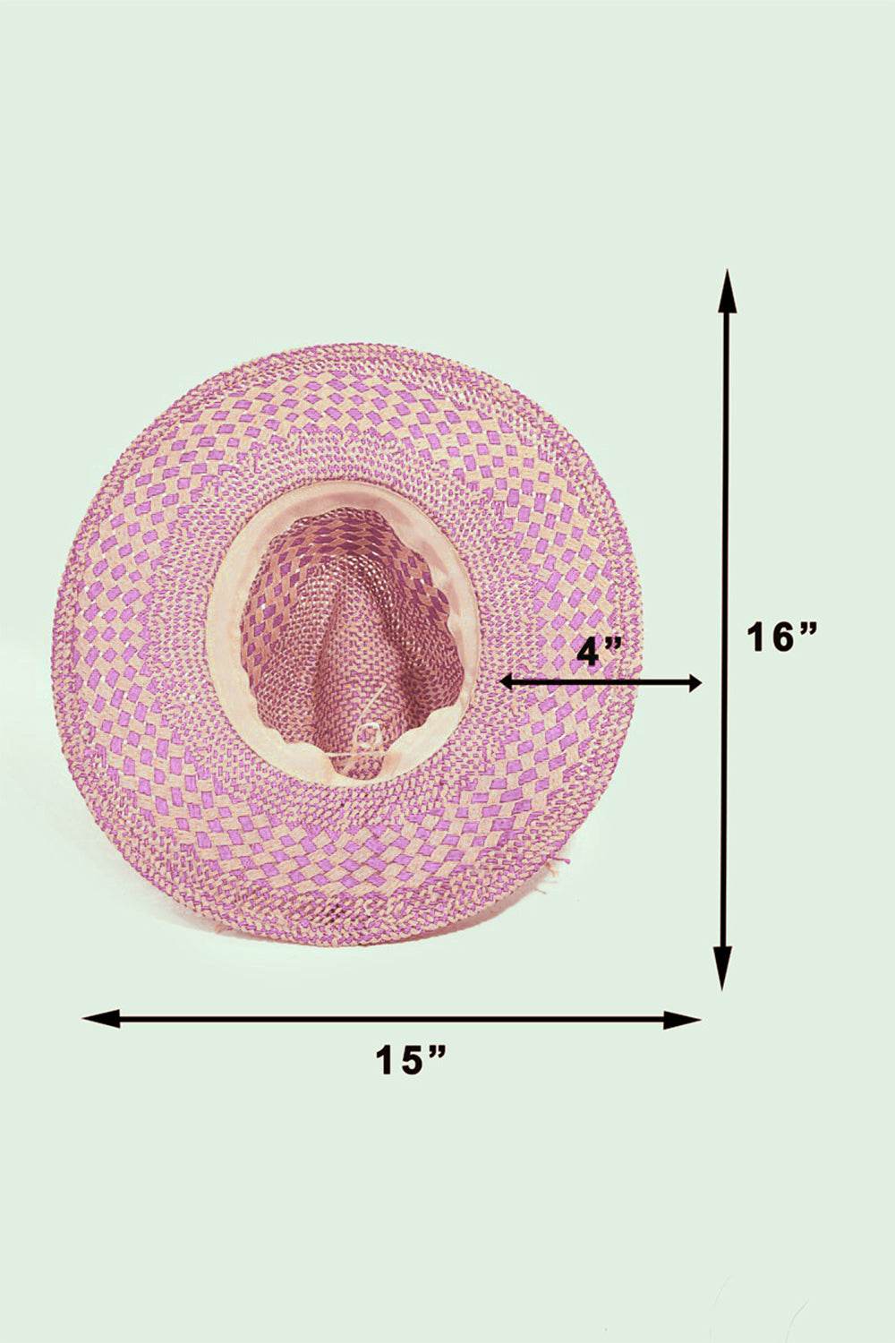 Fame Checkered Straw Weave Sun Hat - Delanoir