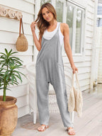 V-Neck Spaghetti Strap Jumpsuit - Delanoir