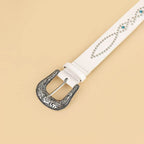 PU Leather Rhinestone Belt - Delanoir