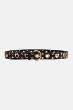 Heart Shape Alloy Detail PU Leather Belt - Delanoir
