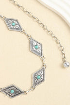 Vintage Turquoise Alloy Belt - Delanoir