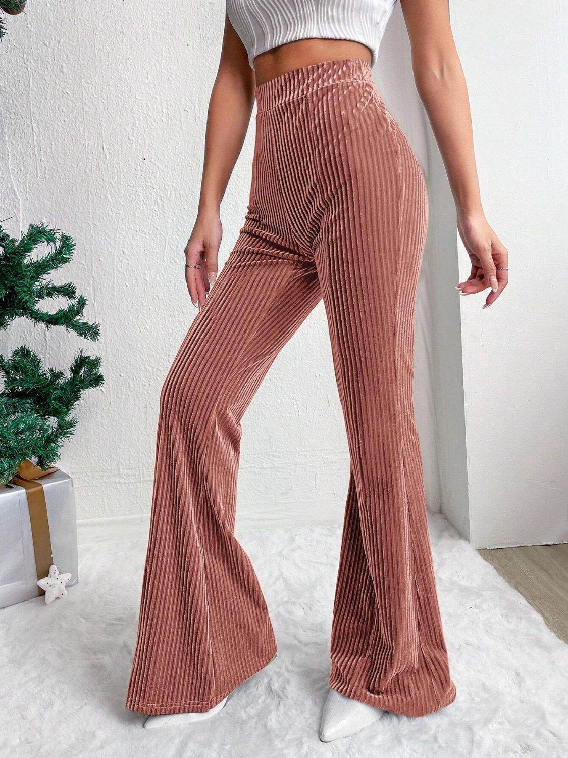 High Waist Flare Pants - Delanoir