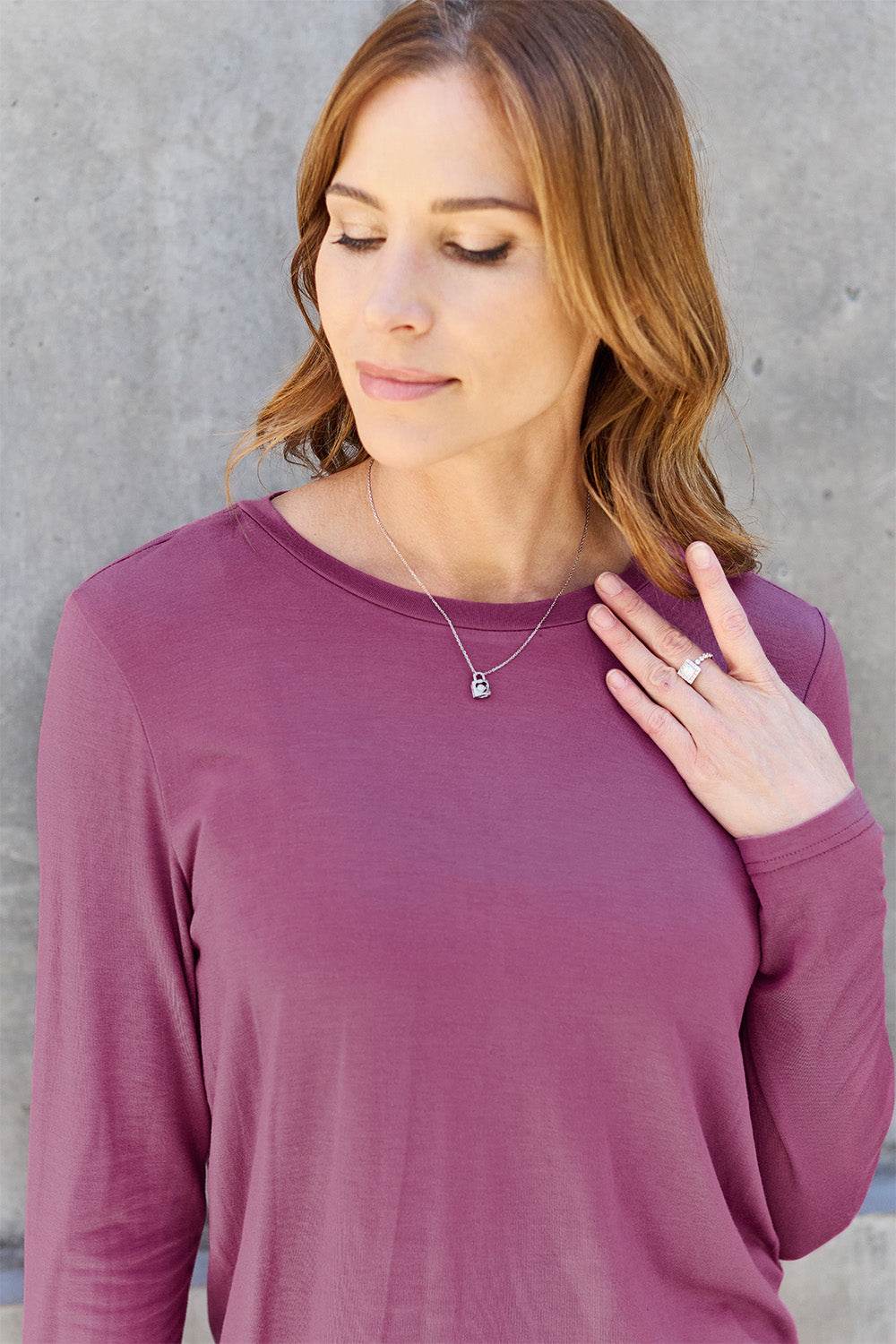Basic Bae Full Size Round Neck Long Sleeve Top - Delanoir