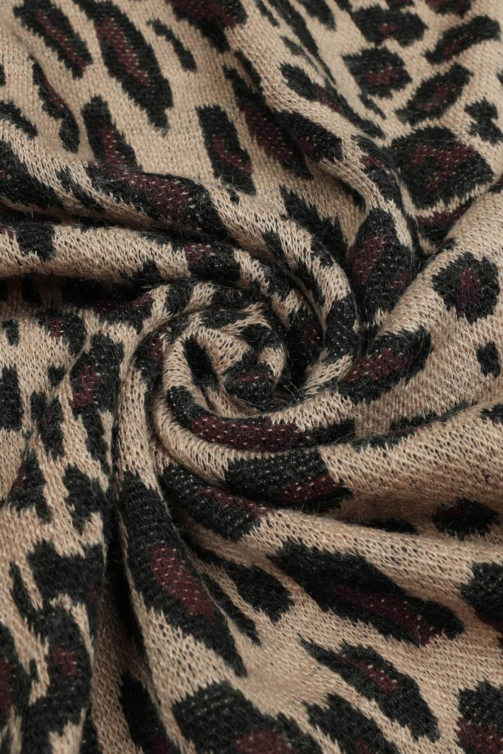 Leopard Open Front Poncho - Delanoir