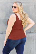 Basic Bae Full Size Square Neck Wide Strap Tank - Delanoir