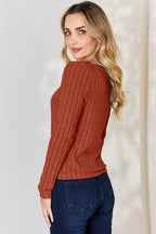 Basic Bae Full Size Ribbed Long Sleeve T-Shirt - Delanoir