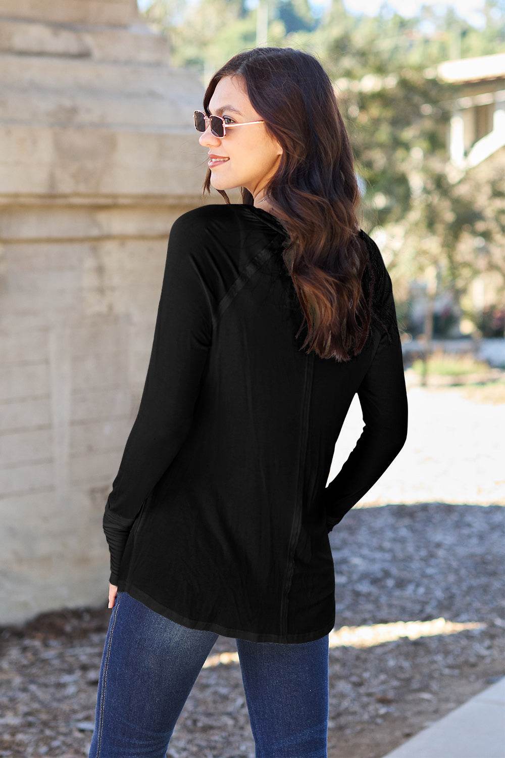 Basic Bae Full Size Round Neck Long Sleeve T-Shirt - Delanoir