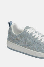 Forever Link Rhinestone Platform Flat Sneakers - Delanoir