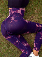 Tie-Dye High Waist Active Leggings - Delanoir
