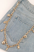 Sea Element Charm Iron Chain Belt - Delanoir