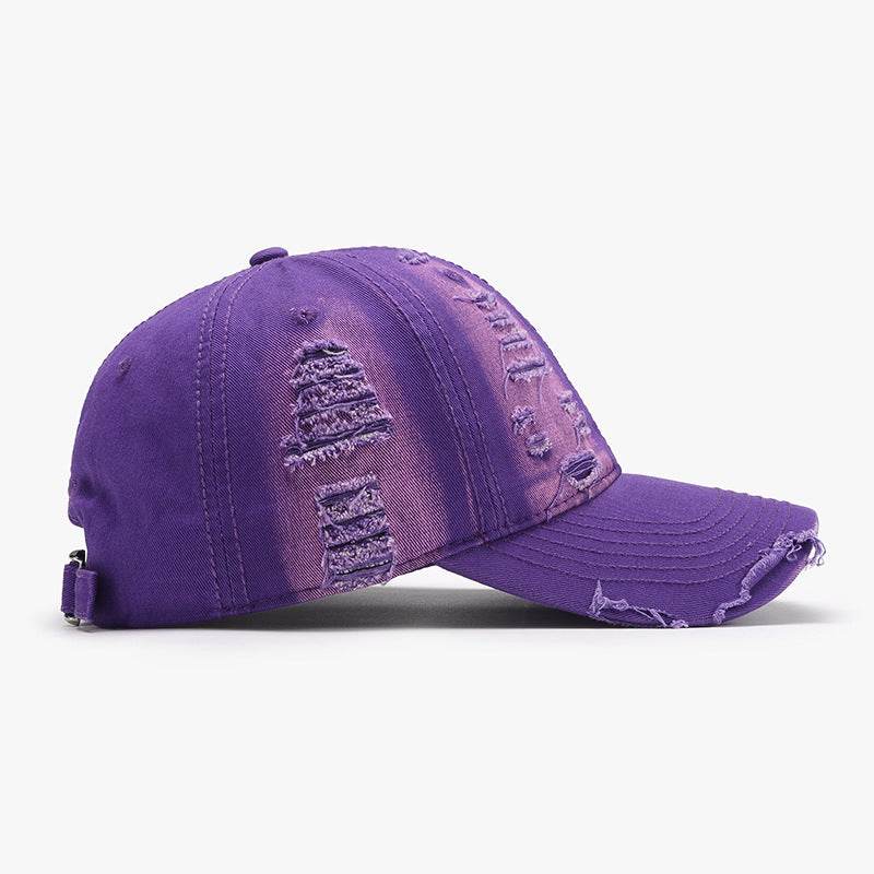 Distressed Adjustable Cotton Baseball Cap - Delanoir