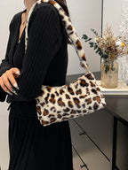 Leopard Fluff Shoulder Bag - Delanoir