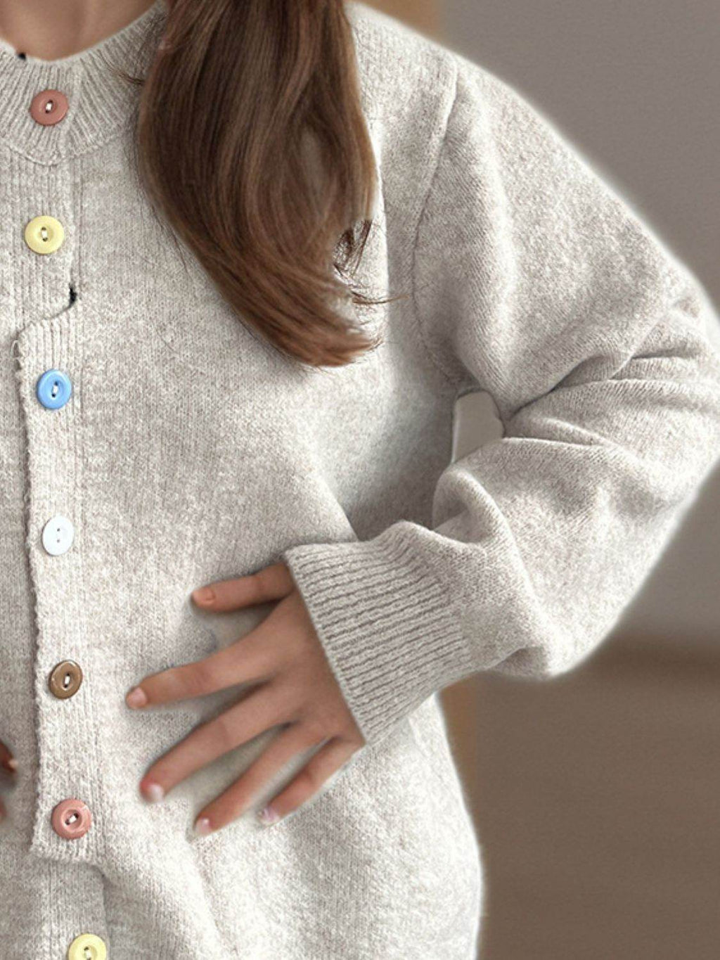 Button Down Long Sleeve Cardigan - Delanoir