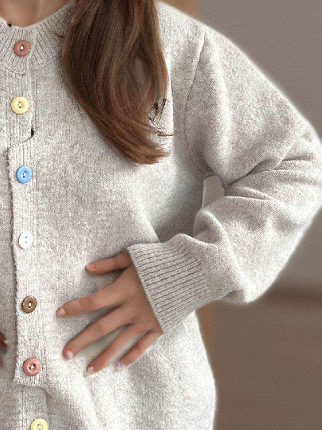 Button Down Long Sleeve Cardigan - Delanoir