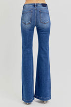 RISEN Full Size Low Rise Flare Jeans with Pockets - Delanoir