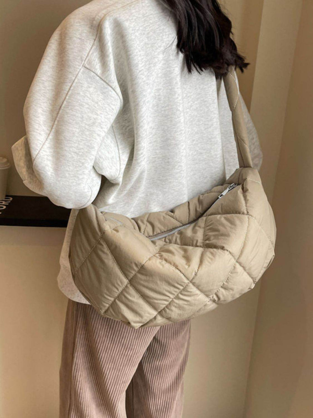Quilted Polyester Crossbody Bag - Delanoir