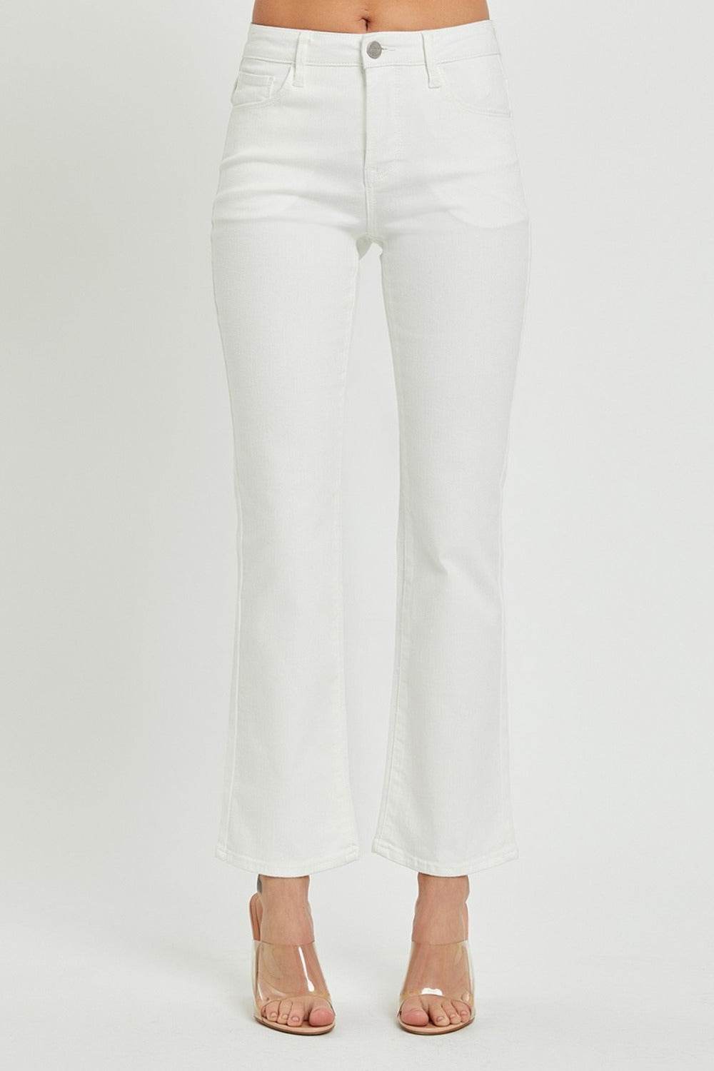RISEN Full Size Mid Rise Jeans with Pockets - Delanoir