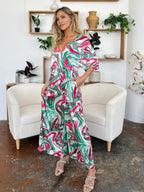 Double Take Full Size Half Sleeve Wide Leg Jumpsuit - Delanoir