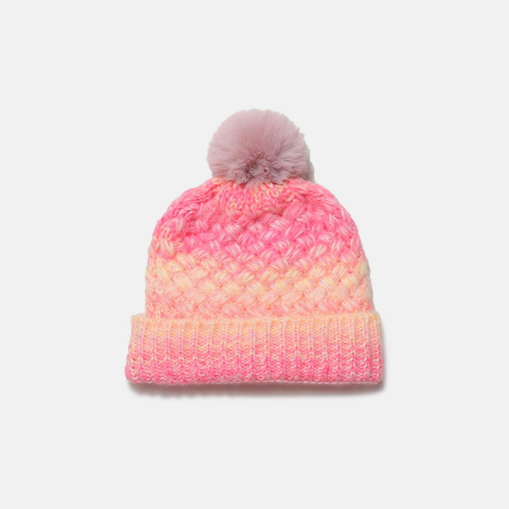 Gradient Knit Hat with Pompom - Delanoir