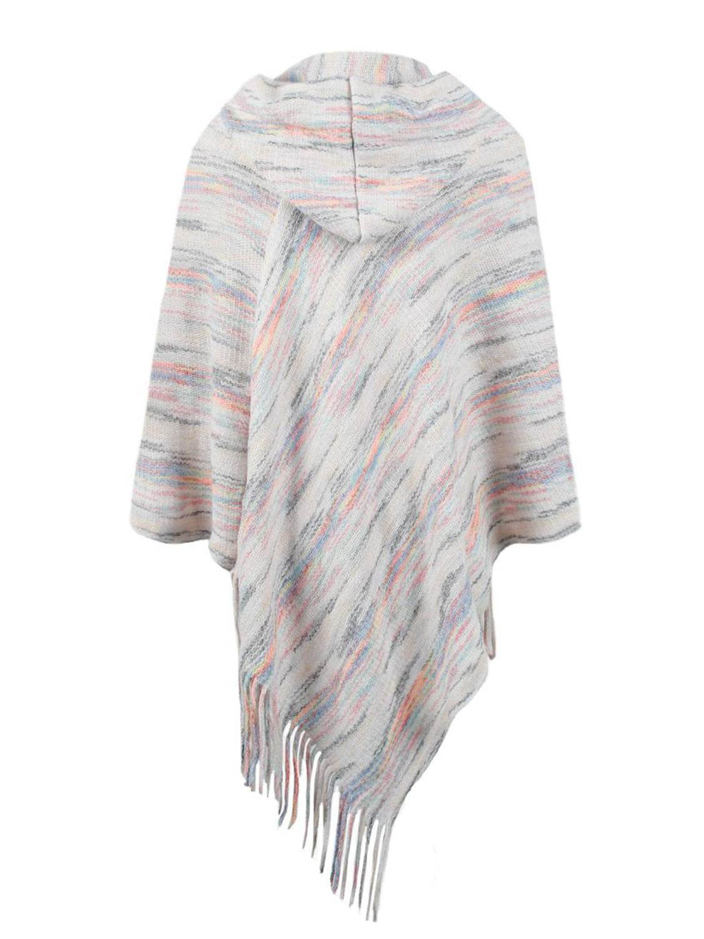 Fringe Hem Hooded Poncho - Delanoir