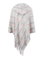 Fringe Hem Hooded Poncho - Delanoir