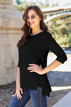 Basic Bae Full Size Round Neck Pocketed T-Shirt - Delanoir