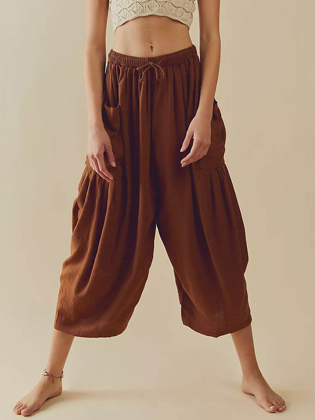 Full Size Wide Leg Pants with Pockets - Delanoir