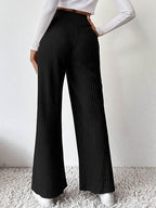 Ribbed High Waist Pants - Delanoir