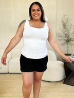 Basic Bae Full Size Square Neck Wide Strap Tank - Delanoir