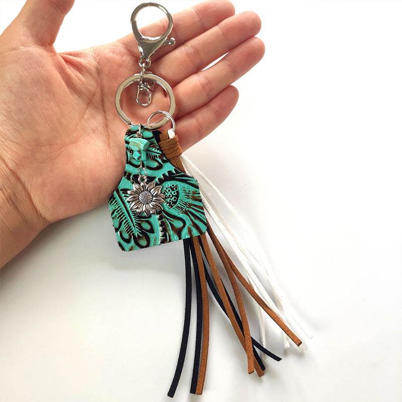 Turquoise Fringe Detail Key Chain - Delanoir