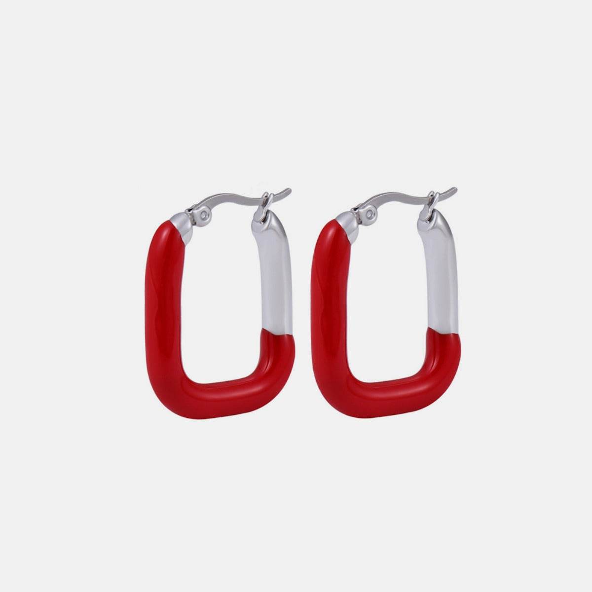 Stainless Steel Drip Oil Contrast Earring - Delanoir
