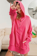 BiBi Half Snap Thumbhole Long Sleeve Hoodie - Delanoir