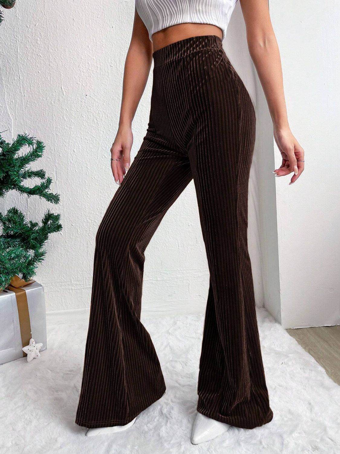 High Waist Flare Pants - Delanoir