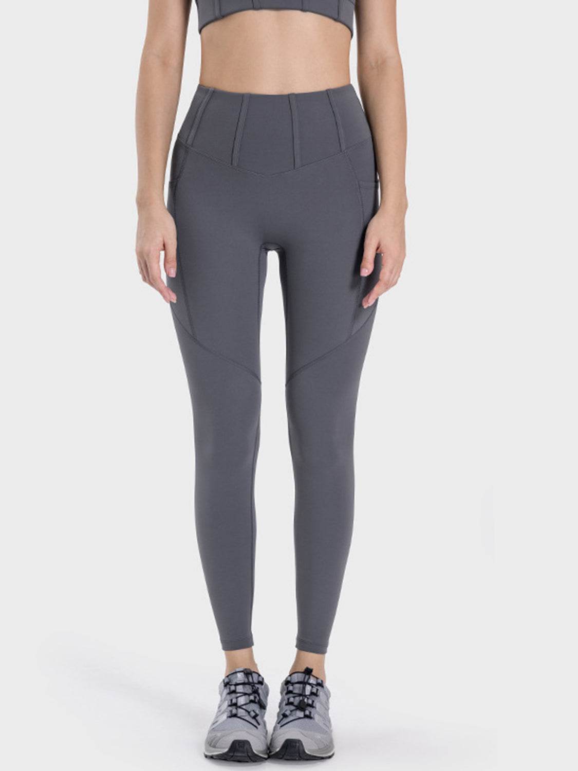 Millennia Pocketed High Waist Active Leggings - Delanoir