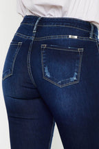 Kancan Mid Rise Slim Flare Jeans - Delanoir