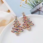 Rhinestone Alloy Christmas Tree Earrings - Delanoir