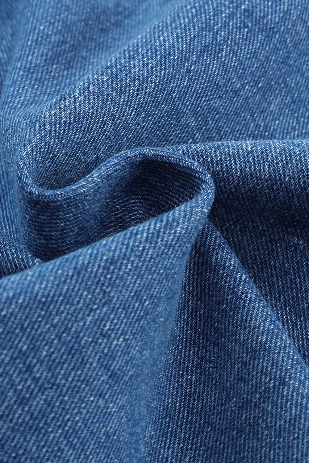 Collared Neck Button Up Denim Jacket - Delanoir