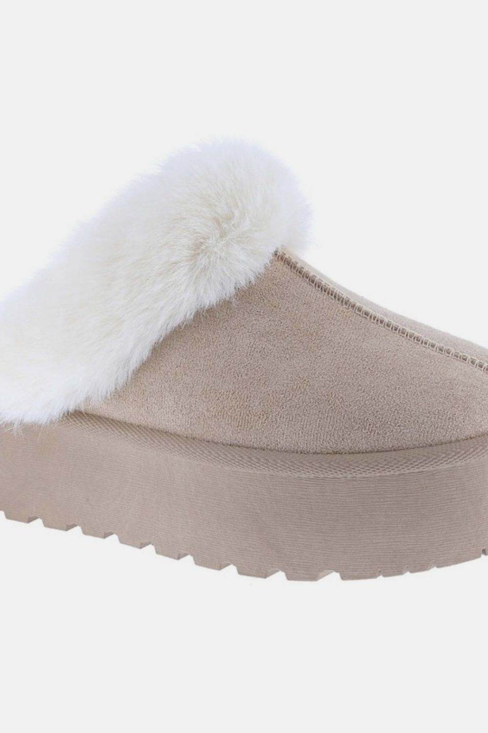 Weeboo Thick Bottom Fur Trim Snow Slippers - Delanoir