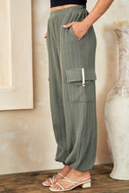 Hailey & Co Textured Rib Cargo Pants - Delanoir