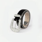 PU Leather Inlaid Rhinestone Belt - Delanoir